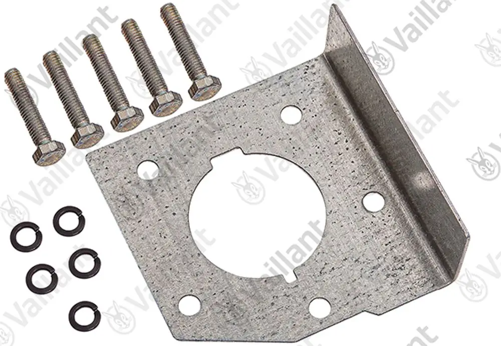 Vaillant Montagehalterung aus Metall mit vier Schrauben und Gummiringe für eine sichere Befestigung.